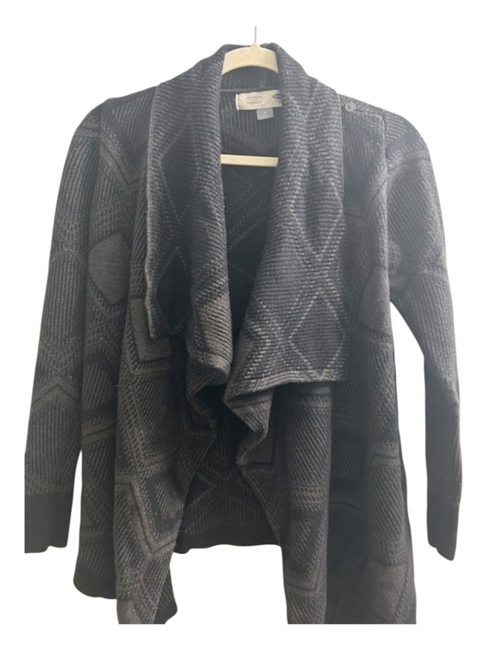 Old Navy Black Draped Open-Front Cardigan Sweater